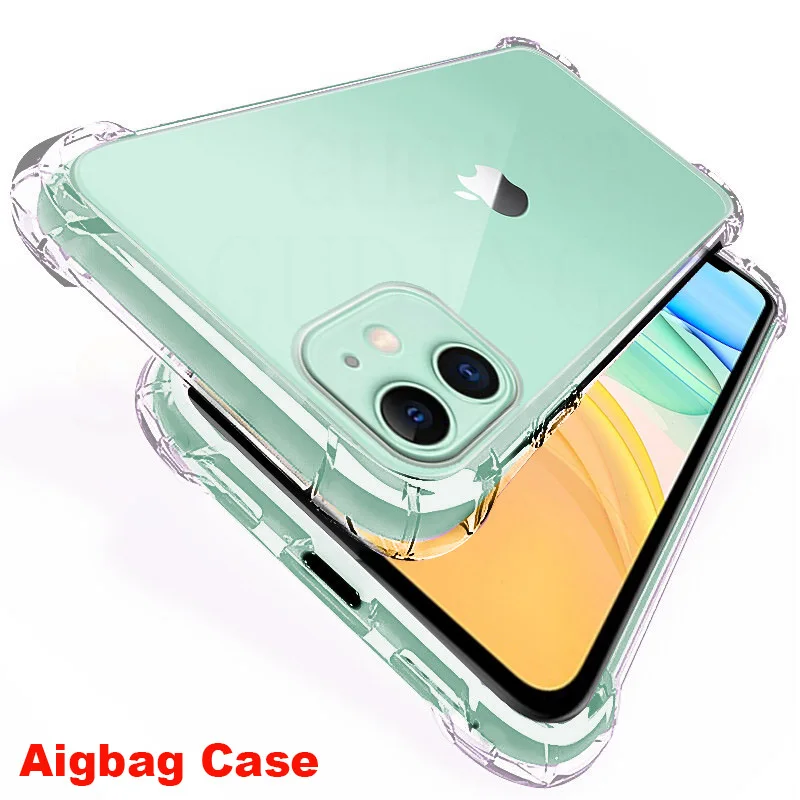 Прозрачный противоударный чехол для iPhone 11 Pro X Xr Xs Max мягкий силиконовый с подушкой
