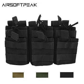 

Tactical Nylon Triple Magazine Pouch Double-Layer M4 Military Pouches Hunting Mag Accessories Paintball Airsoft Magazine Bag