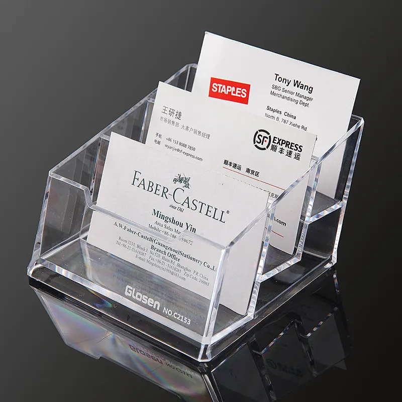 

GOLDLOnSEn Multilayer Business Card Holder Desktop Creative Card Case Acrylic Cardcase Transparent Card Holder