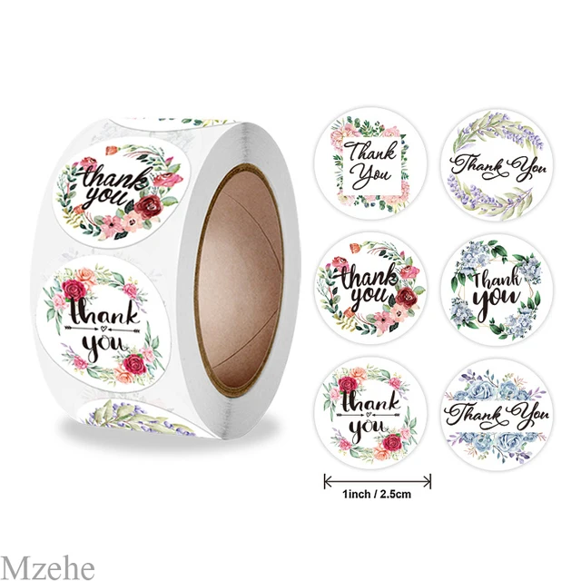 50-500pcs 1inch kraft paper Handmade Stickers Gift Sealing Sticker Festival Birthday Party Decorations Labels Thank you Stickers O