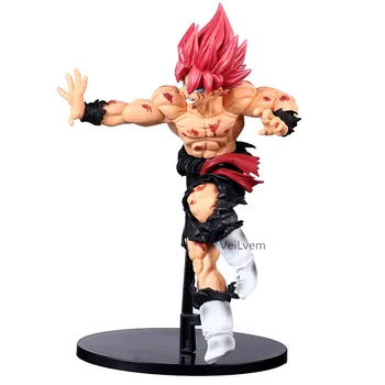 

New Dragon Ball Z Action Figure SMSP Super Saiyan Black Goku Red Hair PVC DBZ Collectible Model Injured Hurt Goku Toy 22CM