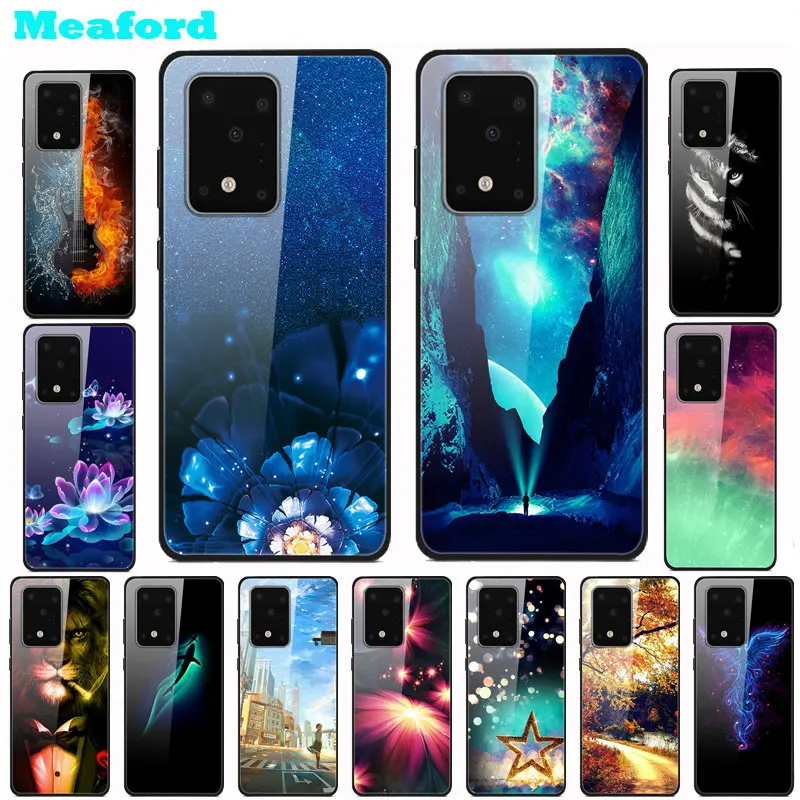 Чехол из закаленного стекла для samsung Galaxy S20 ультра жесткий чехол поликарбоната