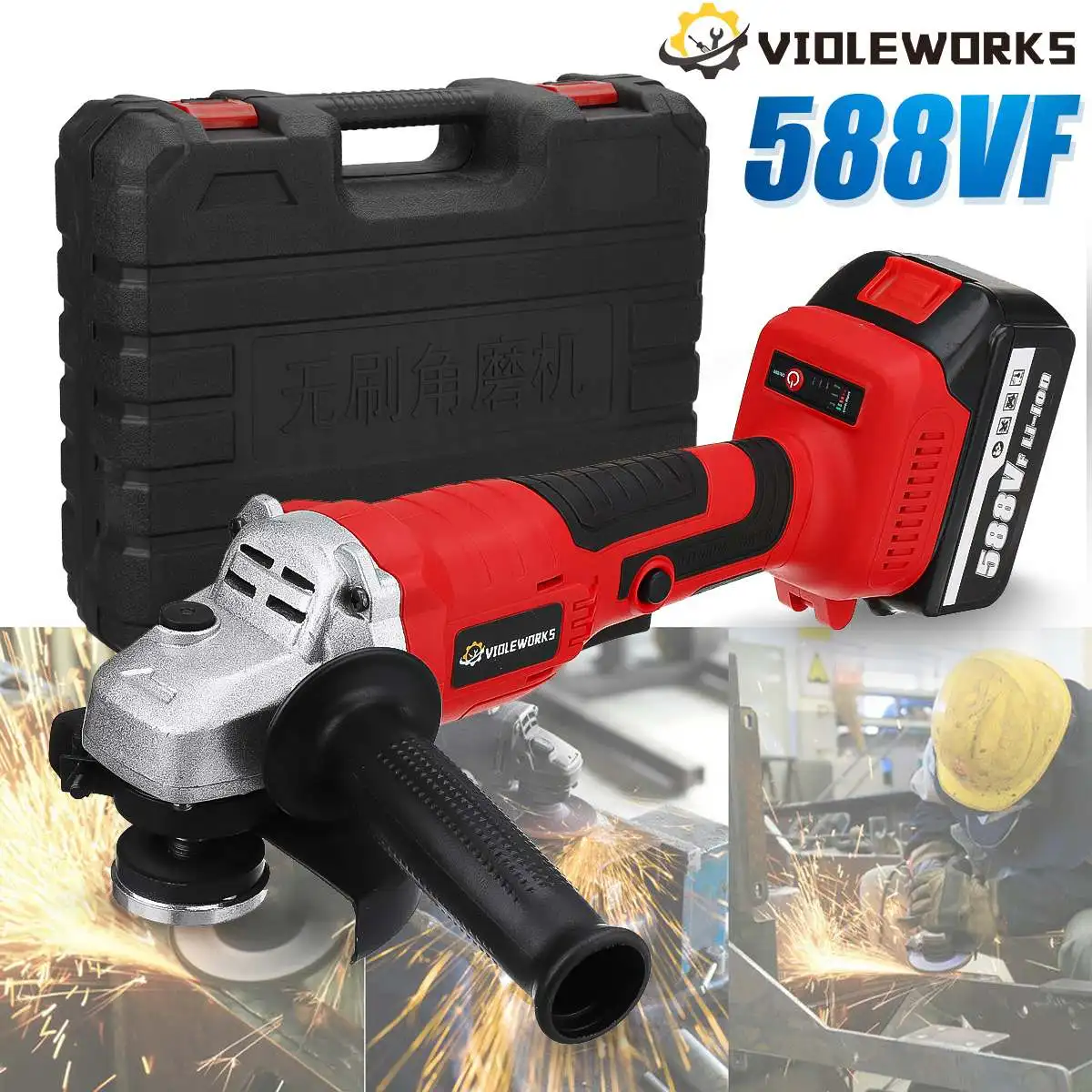 PROD 1005002317802351 588V Brushless Angle Grinder 125mm With 2PC
22980mAh Battery Rechargeable Electric Cordless Grinder Tool For Makita
18V Battery