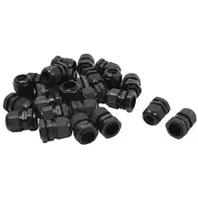 25 шт. PG16 10-14 мм 22 мм резьба черные пластиковые Водонепроницаемые кабельные сальники
