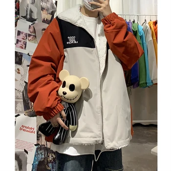 

2019 New Japanese Large Size Winter Simple Long-sleeved Men's Loose Version Of The Youth Wild Casual Korean Cotton Clothing