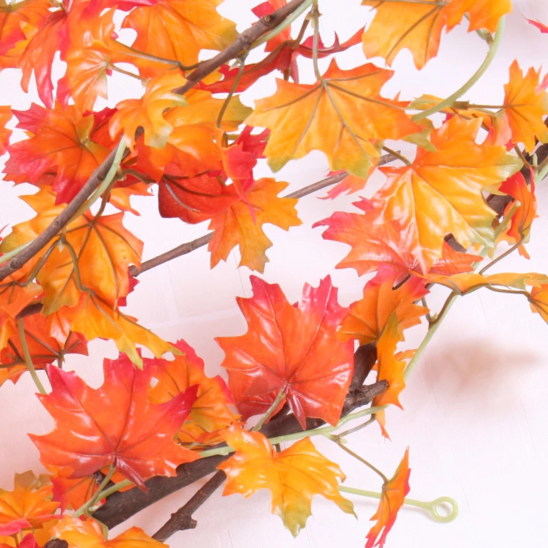 180CM Real touch Artificial Fake Plants Ivy Maple Leaves Silk Flowers