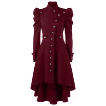 Кашемировое шерстяное Женское пальто, зимнее, винтажное, теплое, готическое, ретро, одноцветное, смокинг, шерстяное пальто, манто Femme Abrigos Mujer Plaszcze Damskie