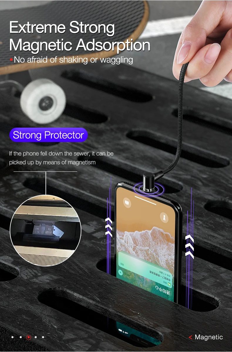 magnetic USB cable for iphone xiaomi huawei samsung  (7)