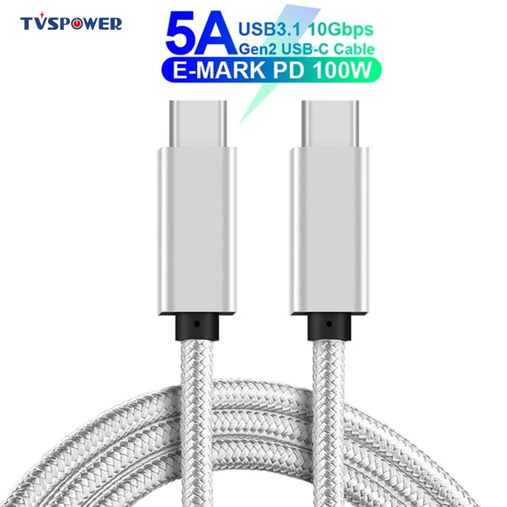 Кабель для быстрой зарядки GAN USB3.1 USB Type-c 5A 100 Вт QC 4 0 3 | Мобильные телефоны и
