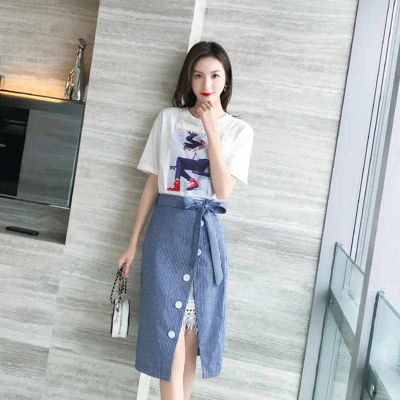 

2019 New Style WOMEN'S Dress Fashion Very Fairy of France Non-mainstream Set Western Style Skirt Two-Piece Dress Women's Summer