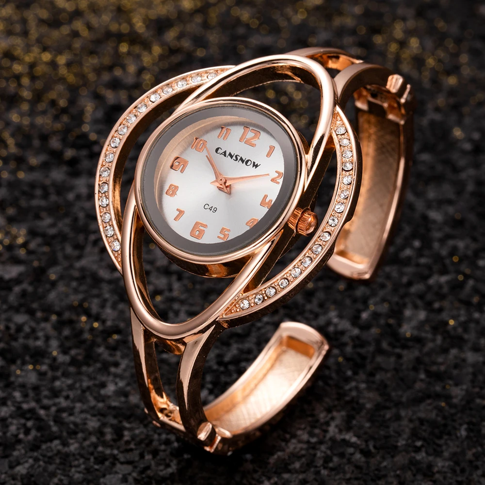 Relojes de pulsera de lujo para Mujer, Reloj de cuarzo con esfera pequeña de cristal, a la moda, dorado y plateado, regalo para Mujer - Imagen 5