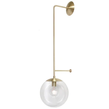 

modern bronze gold golden LED wall lamp light up down bathroom copper color Glass ball wall light lamp sconce LED golden