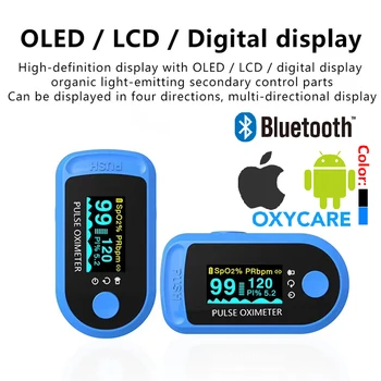 

With Bluetooth Fingertip Pulse Oximeter Home family Pulse Oxymeter finger pulse oximeter OLED Applicablefor ios android phone