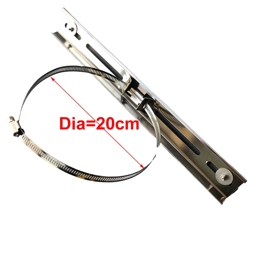 with dia 20cm hoop Нержавеющая сталь полюс обруч кронштейн наружная железная пластина с установкой обруч для безопасности камеры наблюдения видео аксессуары - Цвет: with dia 20cm hoop
