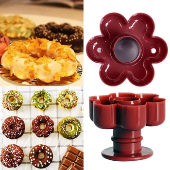 

Plastic Light Donut Maker Cutter Flower Shape Dispenser Donut Mould Easy Portable Arabic Waffle Doughnut Baking Tools