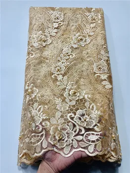 

Latest Net African Lace Fabric 2020 High Quality French Tulle Embroidery 5 Yards Designer Dress Party Mesh Nigerian Lace Fabric