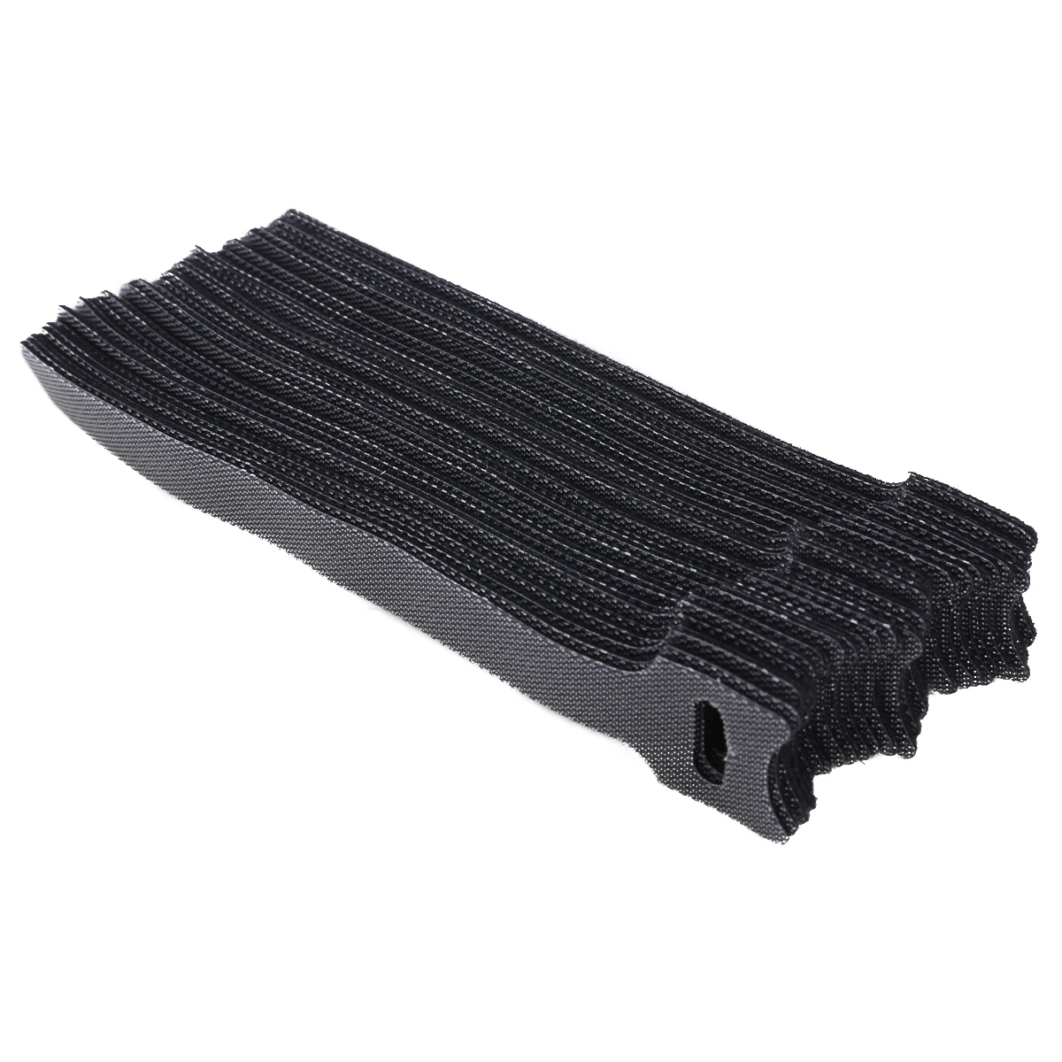 1PCX 1.2X15CM Reusable Cable Nylon Strap Black Cable Cord Hook and Loop Ties Tidy Organiser for Cable Winder