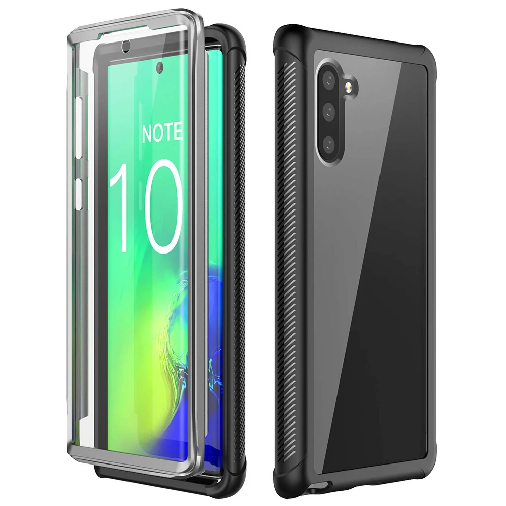 Чехол для Samsung Galaxy Note 10 Plus Note10 защита на 360 градусов полностью прочный прозрачный