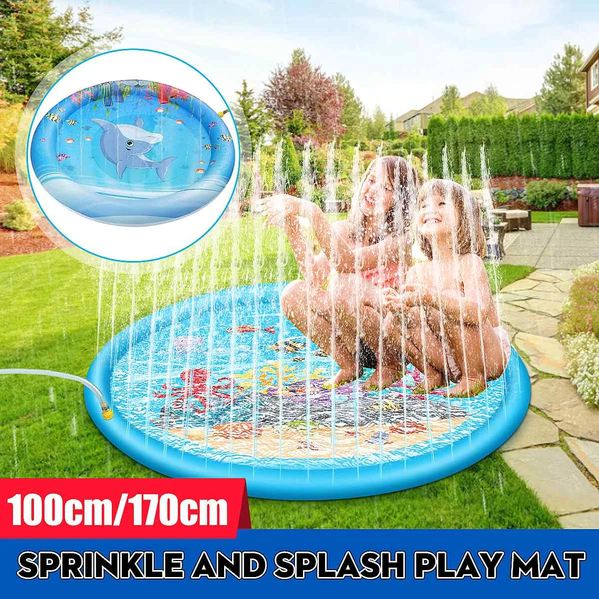 Summer Children's Baby Play Water Mat Games Beach Pad Lawn Inflatable Spray Water Cushion Toys Outdoor Tub