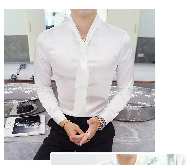 3 Одноцветный галстук рубашка мужская с длинным рукавом Slim Fit рубашка-смокинг розовая Свадебная рубашка жениха Мужская Chemise Homme Manche Longue плюс размер 5xl