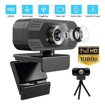 

1080P HD USB Webcam Video Conference Live Streaming Web Camera with Microphone Widescreen Video Work Home Accessories