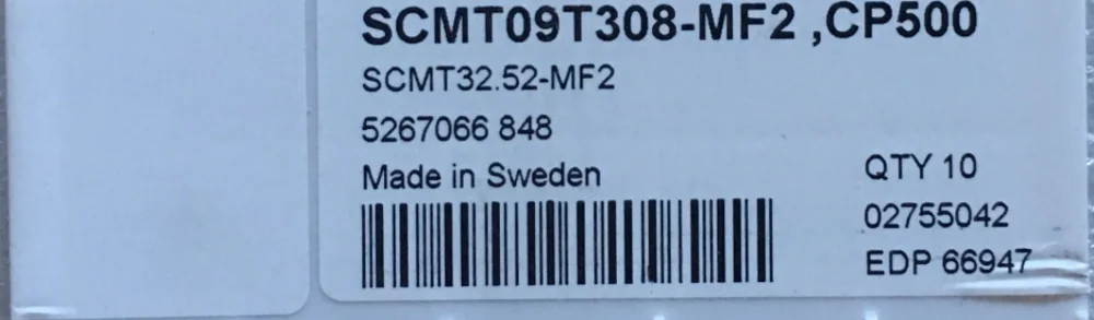 10 шт. вставки карбида SCMT09T308-MF2 CP500