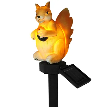 

Decoration Solar Light Cute Resin Small Outdoor Garden Yard Simulation Lawn Ground Insert Lighting Led Squirrel Shape
