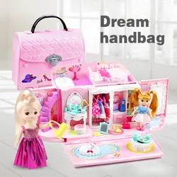 Игрушки для девочек Diy Сумочка кукольный дом Миниатюрный модель ручная сумка Детская кухня