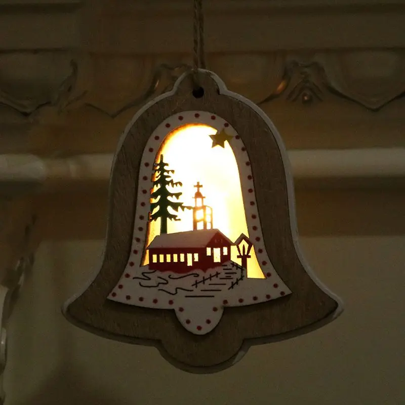Рождество 3D деревянный каркас освещения кулон декоративный ночник настольная лампа украшение праздника Батарея приведенный в действие Kerst Decoratie