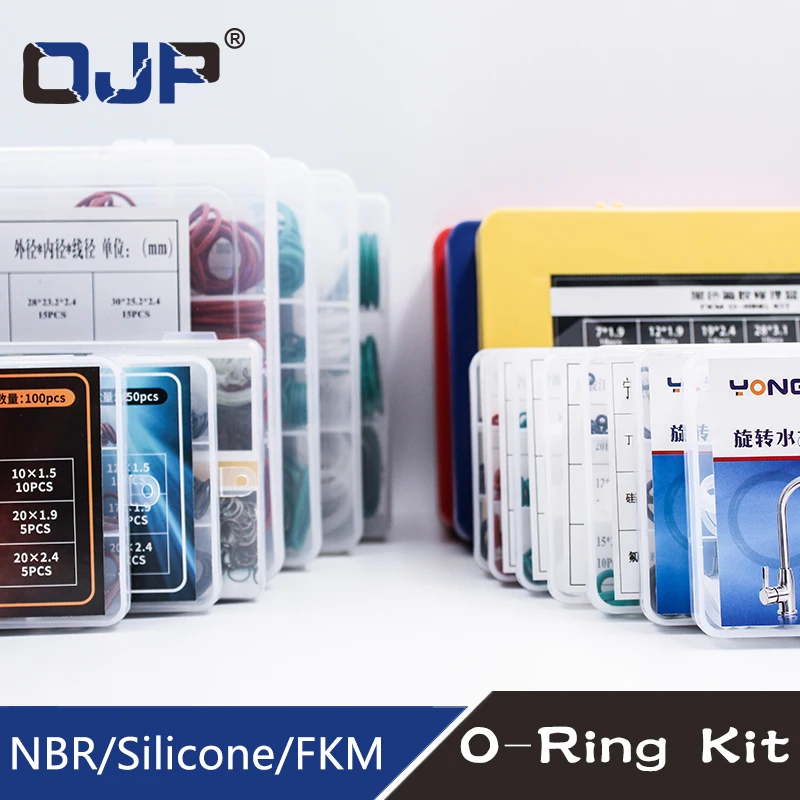 오링 고무 및 실리콘 링 씰 VMQ NBR FKM 씰링 오링 니트릴 와셔, 고무 오링 세트, 박스 링 세트