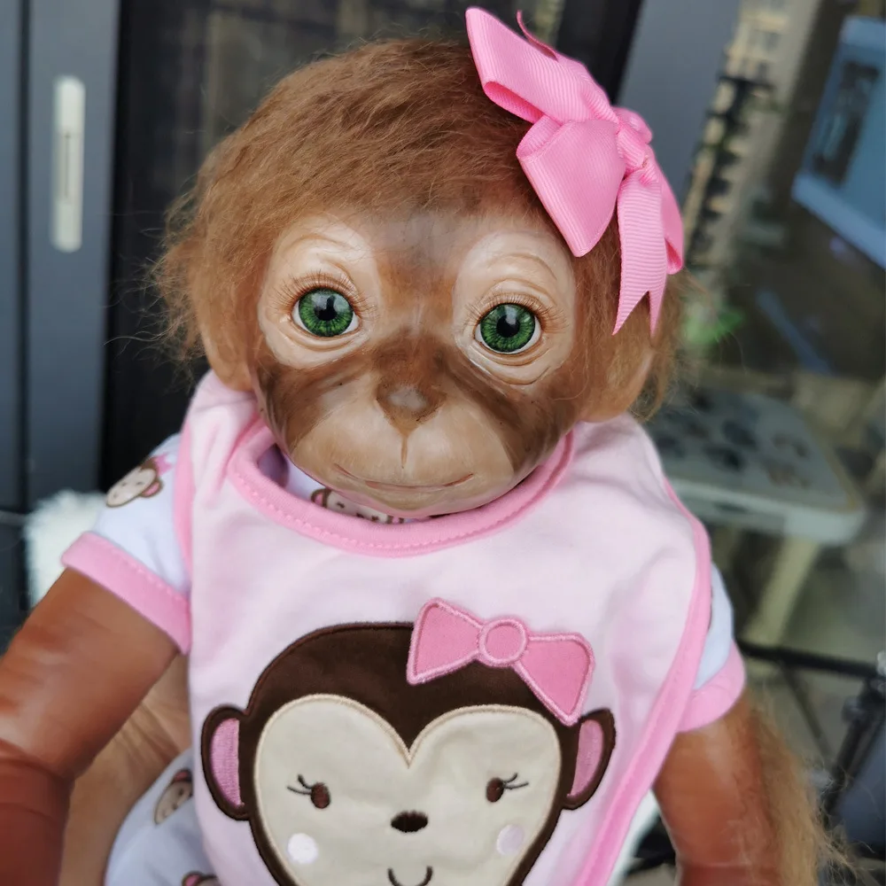 Billige Silikon reborn baby affe mädchen jungen 50cm 100% handgemachte reborn Affe sehr weichen silikon vinyl flexible Sammeln kunst puppe