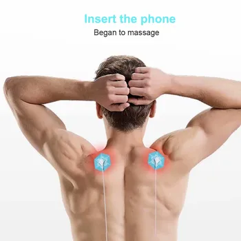 

New Portable Muscle Stimulator Body Massager Phone Connection Acupuncture Back Neck Tens Therapy Electric Massage Pad Relaxation