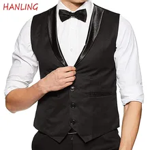 Men's Suit Vest Wedding Groom Vest Shawl Collar Vest Slim Fit Sleeveless Best Man Vest Waistcoat