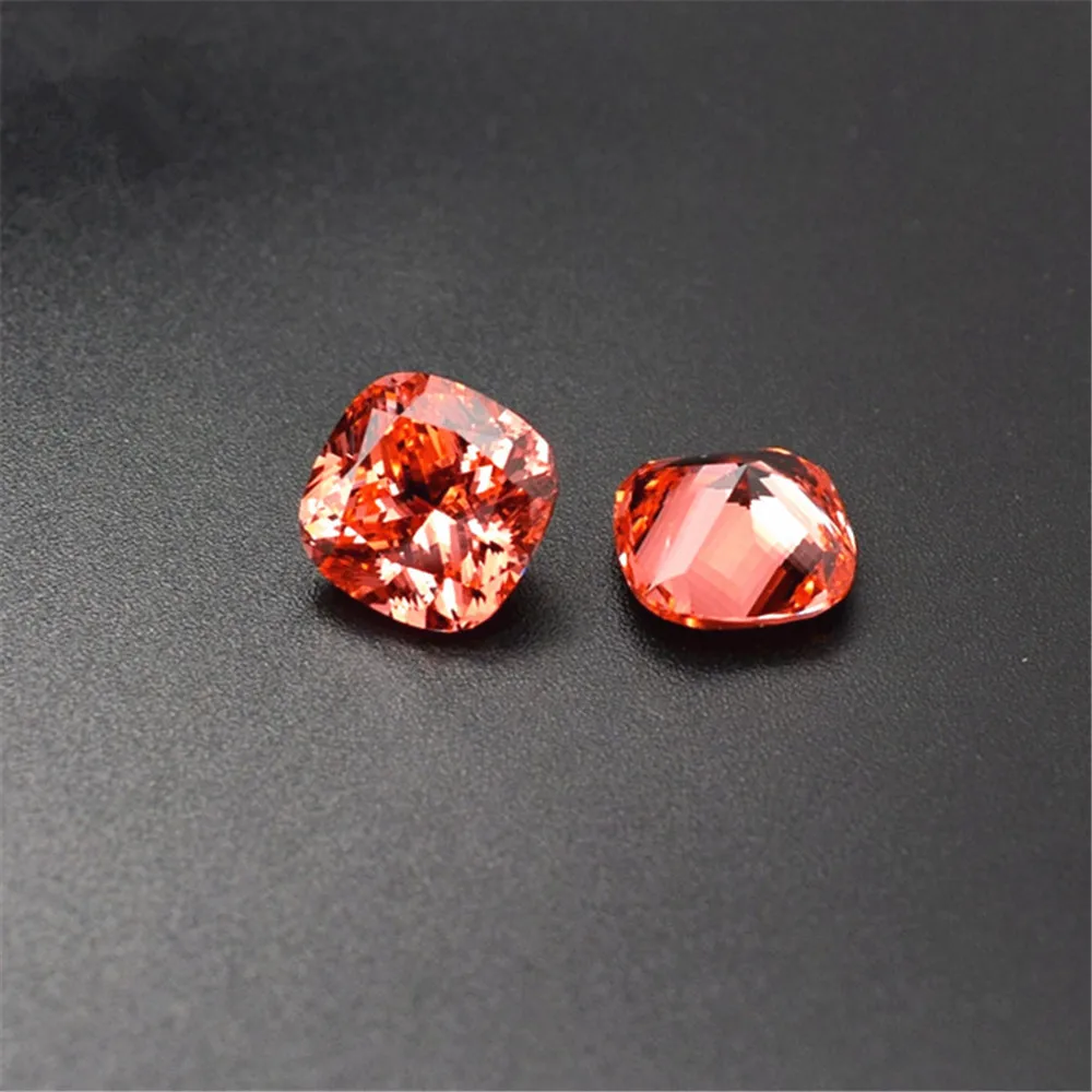 

Spessartine Square Faceted Gemstone Cushion Cut Spessartite Garnet with Pink Tone 3 Sizes to Choose C16P