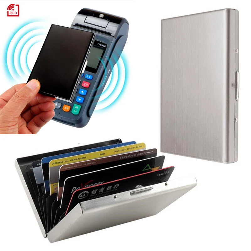 Credit Card Holder ID Cardholder Wallet Metal Case for Men Women