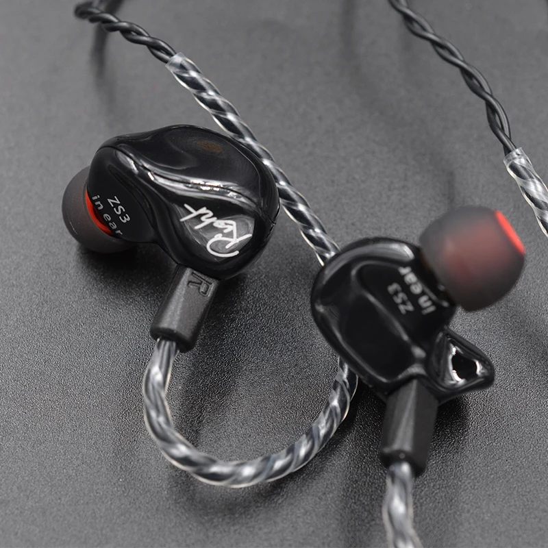 KZ ZS3 1DD Ergonomic Detachable Cable Earphone In Ear Audio Monitors Noise Isolating HiFi Music Sports Earbuds With Microphone