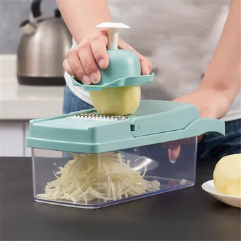 

8 In1 Multifunction Food Vegetable Salad Fruit Peeler Cutter Slicer Dicer Onion Food Chopper with Container Kitchen Knife Tool