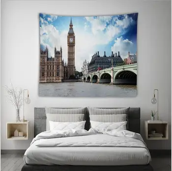 

Polyester Tapestry For Home Decoration 100x150cm 150x150cm Beautiful Cities North European Senic Livingroom backwall