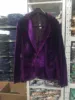 Shiny Purple One Button Velvet Blazer Jacket Men 2022 Spring New Slim Fit Club Party Wedding Dress Blazers Male Blazer Masculino 2