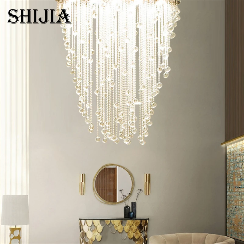 

Modern Oval Design Dining Room Crystal Lamp Luxury Embedded LED Chandelier Lighting