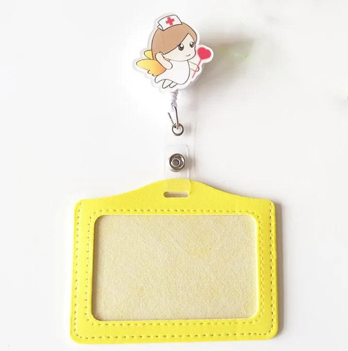 Kawaii значок медсестры катушка держатель для карт автобус s PU ID визитная карточка
