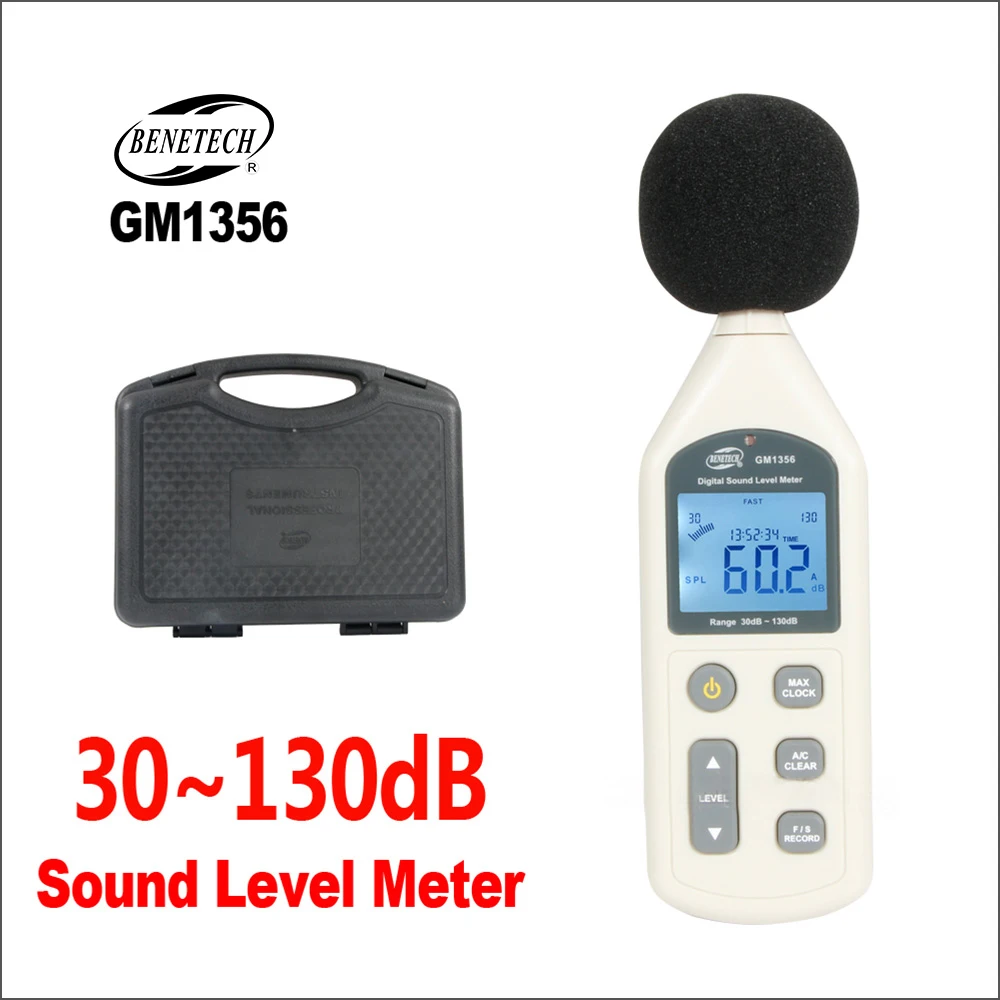 

BENETECH Sound Level Meter Digital Decibel Audio Noise Monitor Profession Decibel Meter With CD 30-130dB Sound Meter