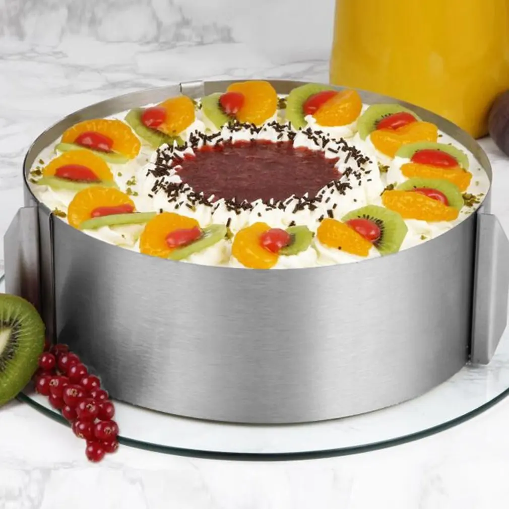 Adjustable Stainless Steel Mousse Ring 6"-12" Cake Pan Baking Styling Decorating Tools Set Mould Kitchen Accessories Dia165*85mm