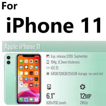 For iPhone 11 Защитная пленка из закаленного стекла для iPhone 11 Pro X XS Max XR 8 7 6 6S Plus SE 4S 5 5S 5C 10 - Цвет: For iPhone 11