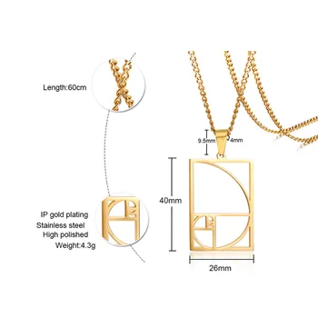 

FXM CCB29 stainless steel necklace hot sell gold color top quality single women 40mm mathematical model gift women jewelry