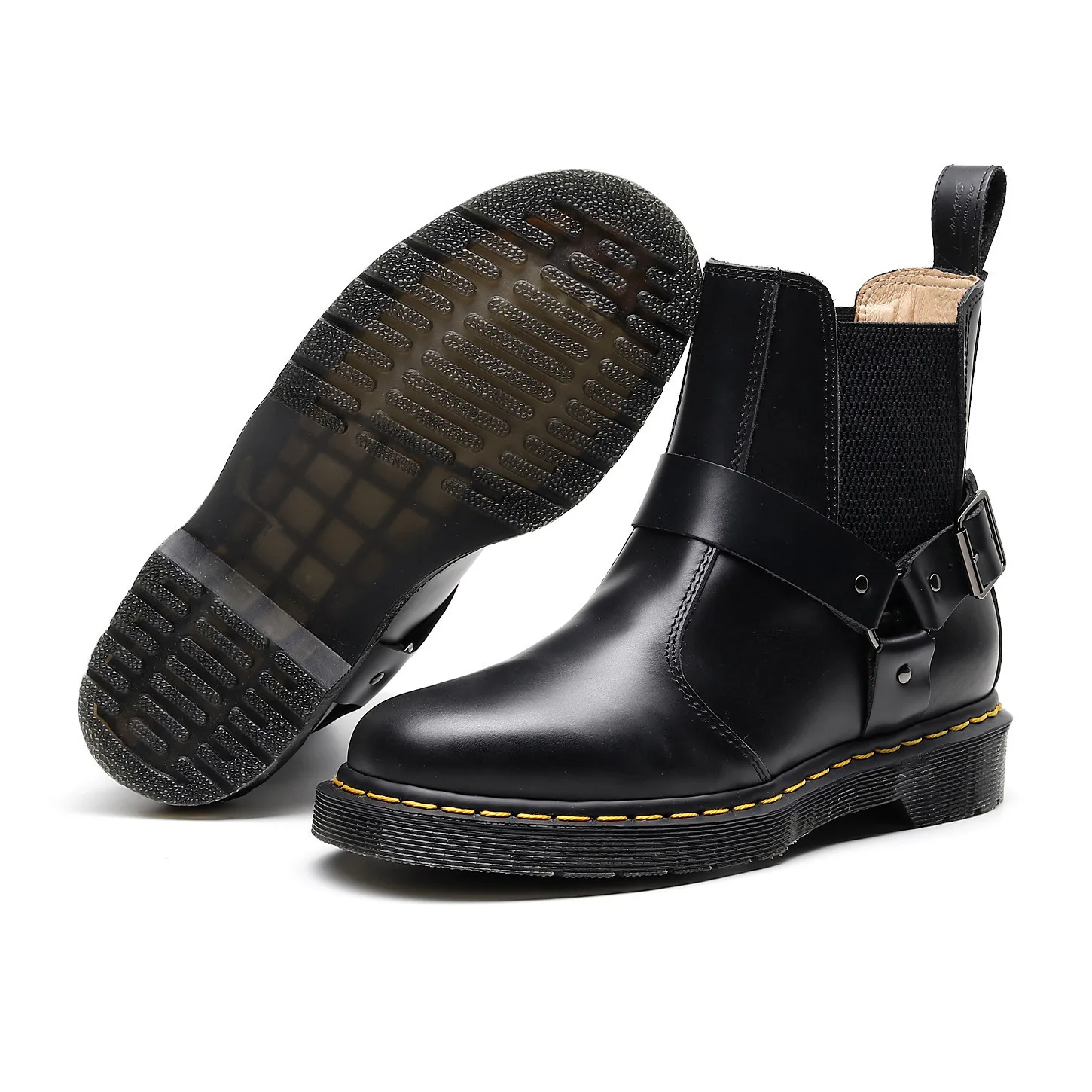 

Large Size Chelsea Boots Men Couples Large Size Martin Boots Women's Leather Short Boots Slip-on Leather Boots