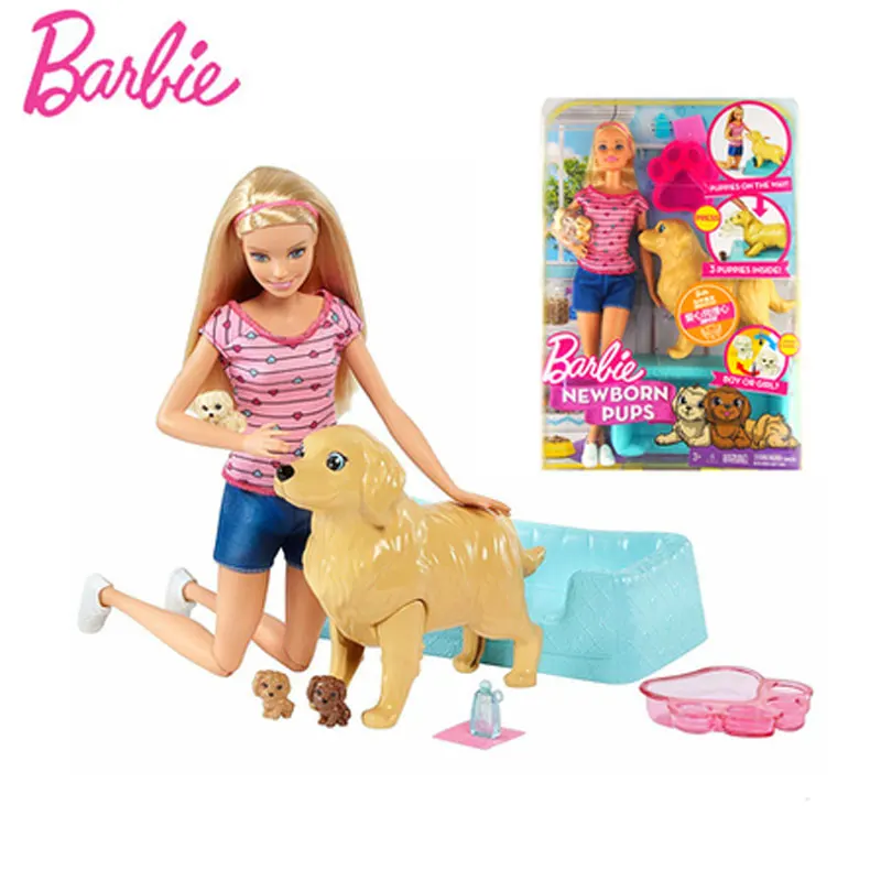 Barbie Clothes Barbie Doggy Daycare Doll, Blonde Hair With Dogs
