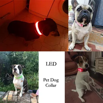 

Nylon LED Pet Dog Collar harness,Night Safety Flashing Glow In The Dark Dog Leash,Dogs Luminous Fluorescent Collars Pet Supplies