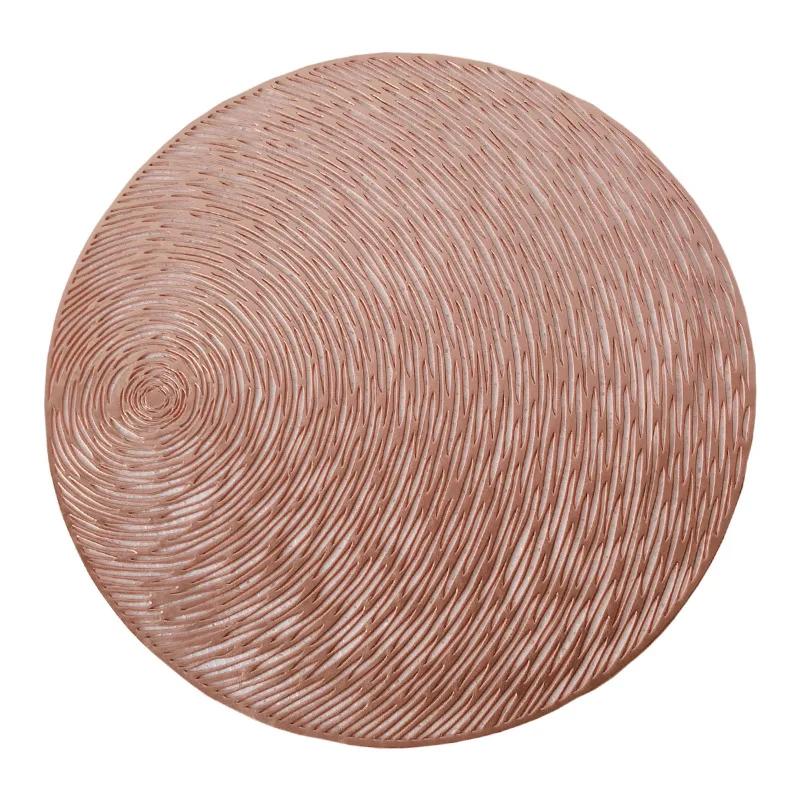 Rose gold Круглый коврик из ПВХ Hittebestendige Slijtvaste с объёмным рисунком из мультиков Wasbaar тафель коврик Voor Vakantie украшения - Цвет: Rose gold