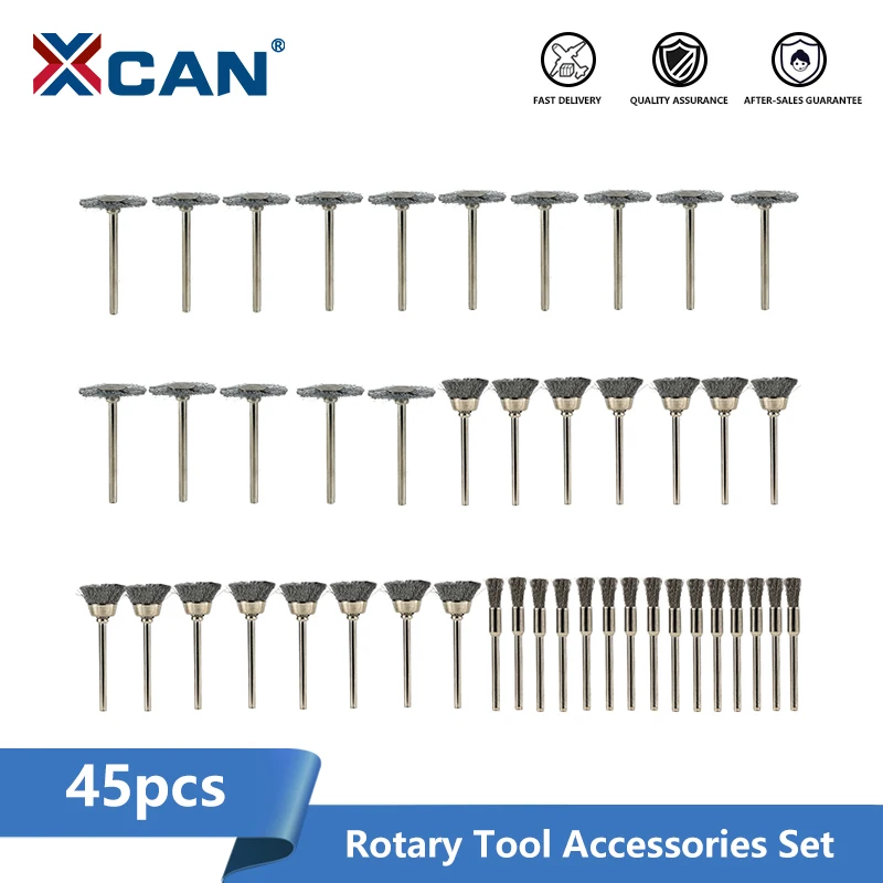 XCAN 45pcs Polishing Wheel Brush Steel Wire Disc For Metal Abrasive Rotary Tool Accessories Metalworking | Инструменты